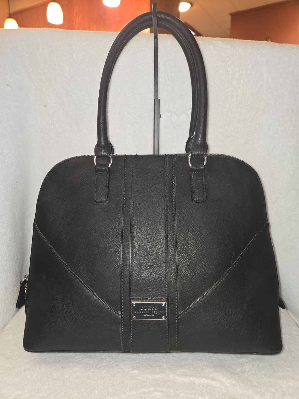 Guess Black Structured Dome Satchel Bag